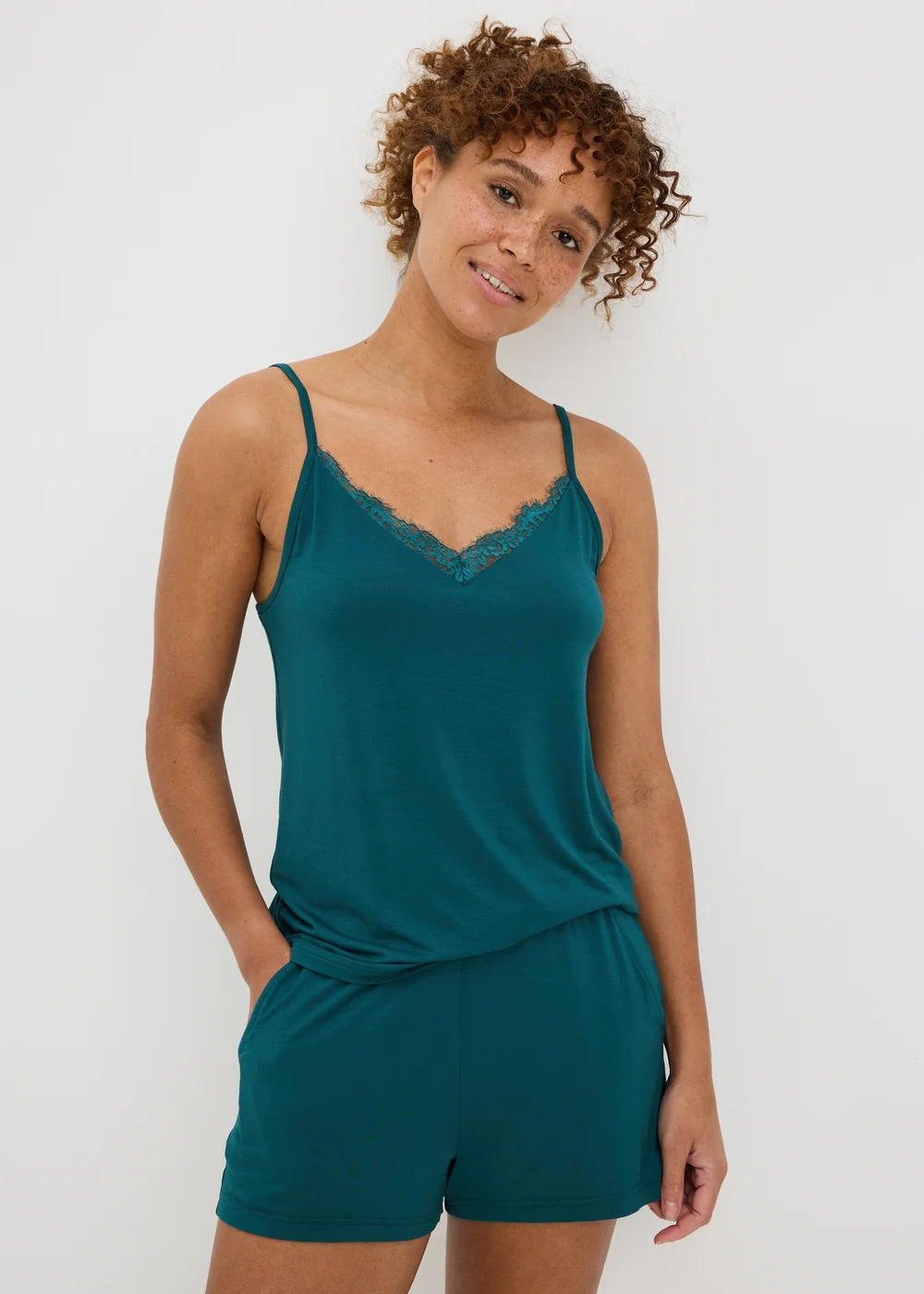 Teal Pyjama Shorts - XS Image 1