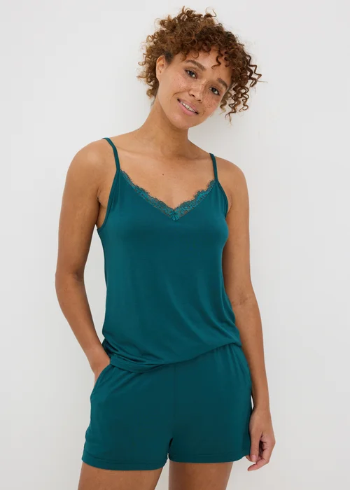 Teal Pyjama Shorts - XS Image 1