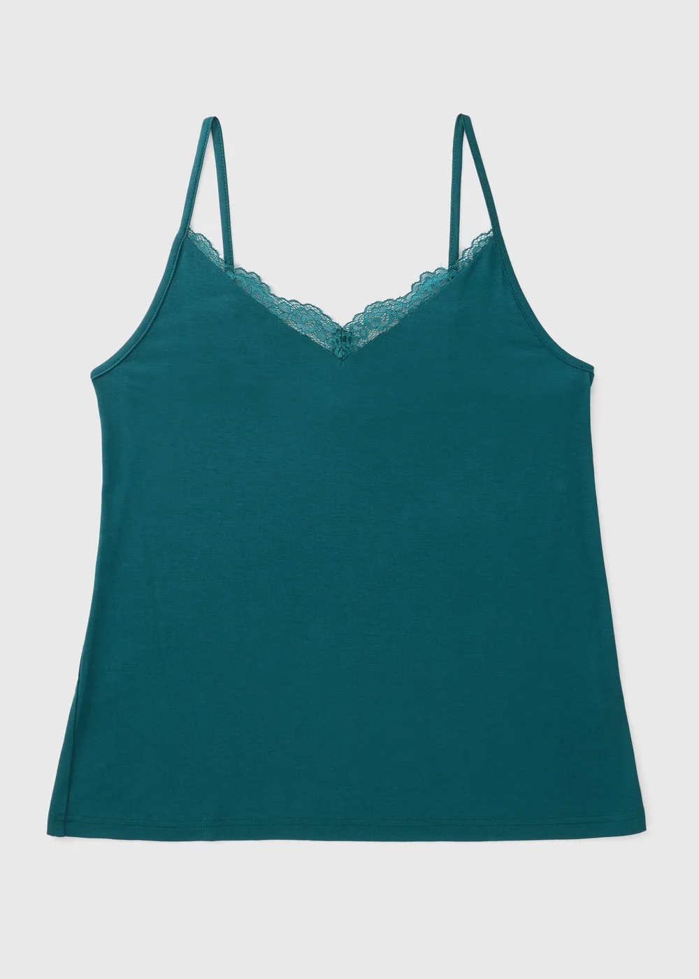 Teal Lace Pyjama Vest Top - XS Image 2