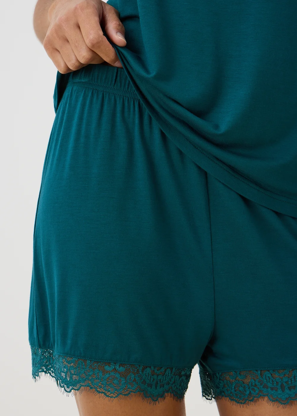 Teal Lace Pyjama Shorts - XS Image 2