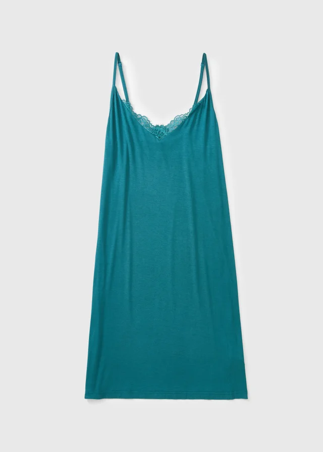 Teal Lace Chemise Nightie