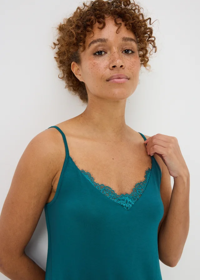 Teal Lace Chemise Nightie