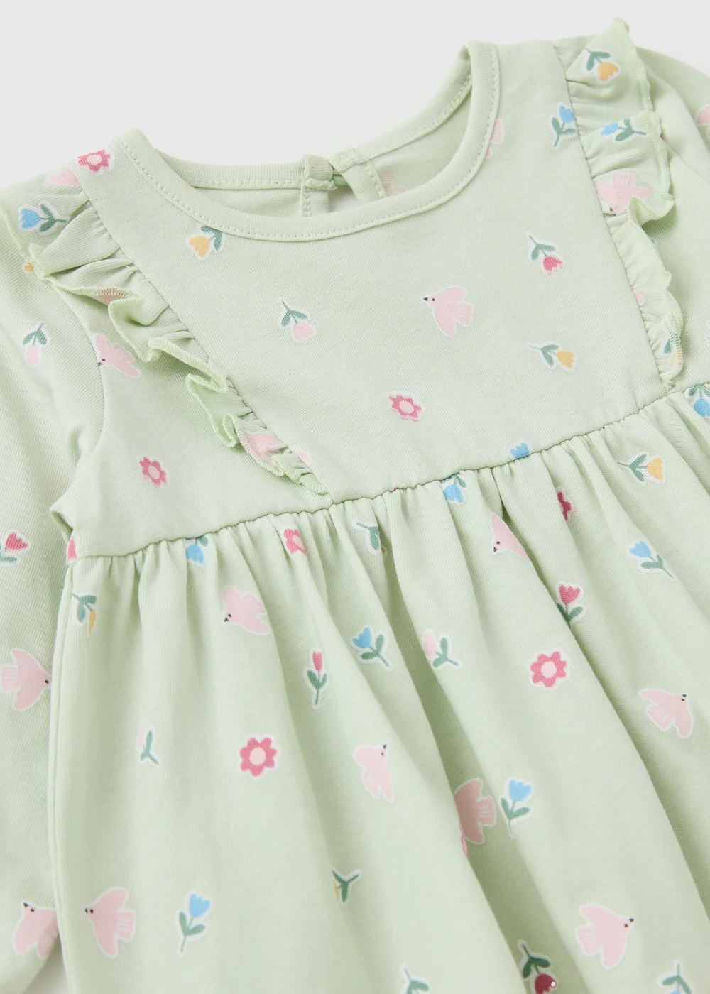 Sage Green Floral Dress (Newborn - 23mths) - Up to 1 Month Image 2