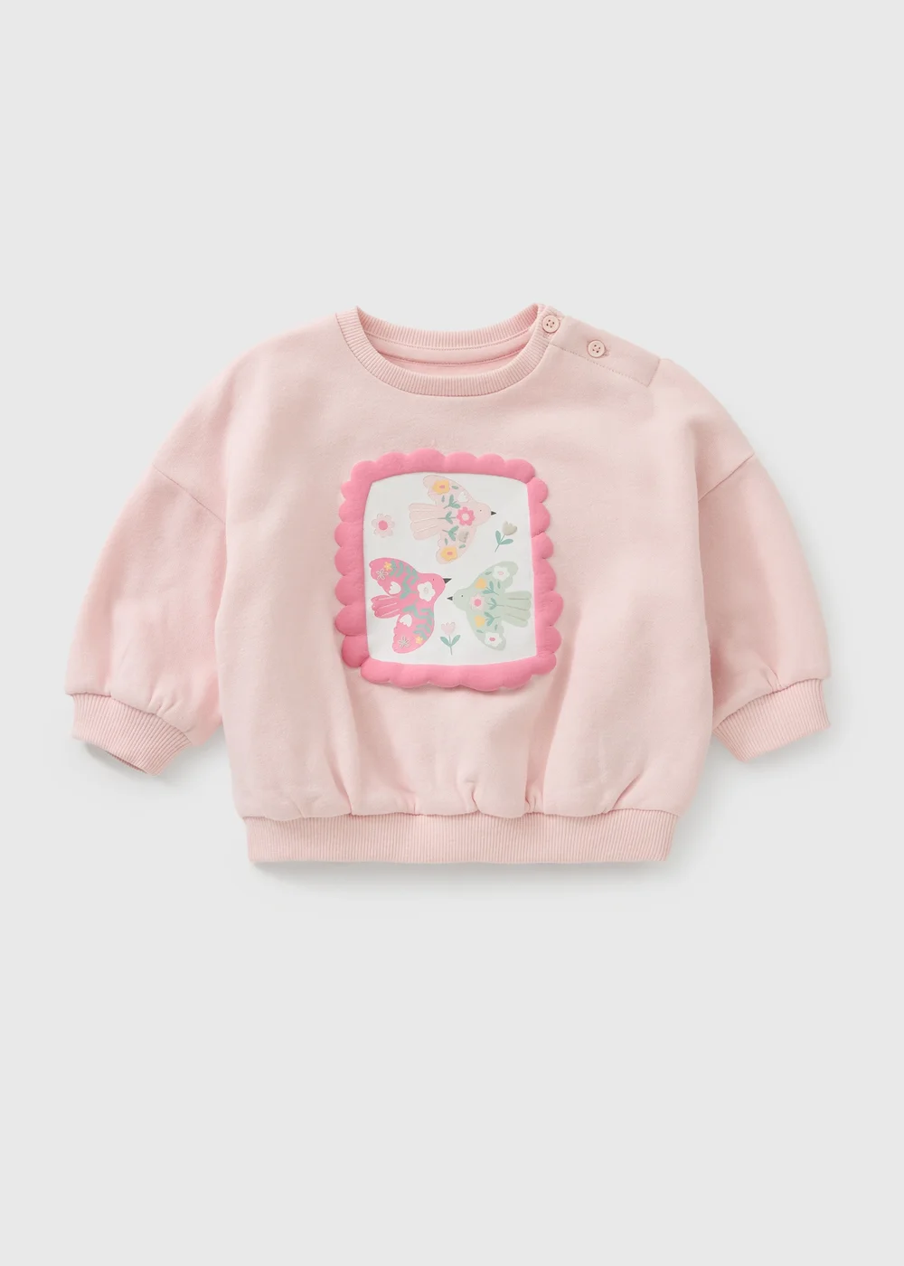 Baby Pink Bird Sweatshirt (0-23mths) - Up to 1 Month Image 1