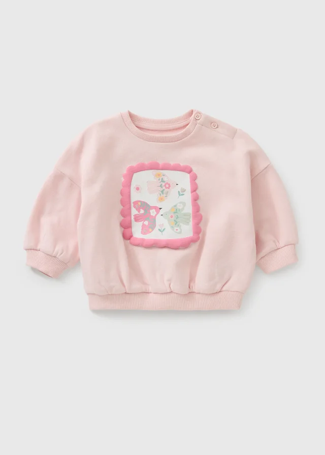 Baby Pink Bird Sweatshirt (0-23mths)