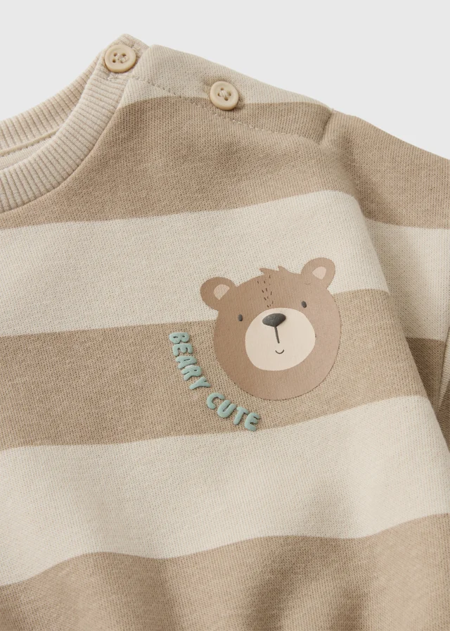 Baby Stone Teddy Bear Stripe Sweatshirt (0-23mths)