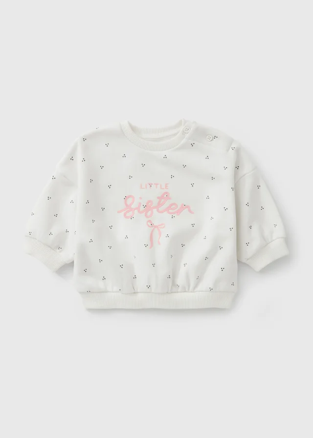 Baby Cream Little Sister Sweatshirt (0 - 23mths)