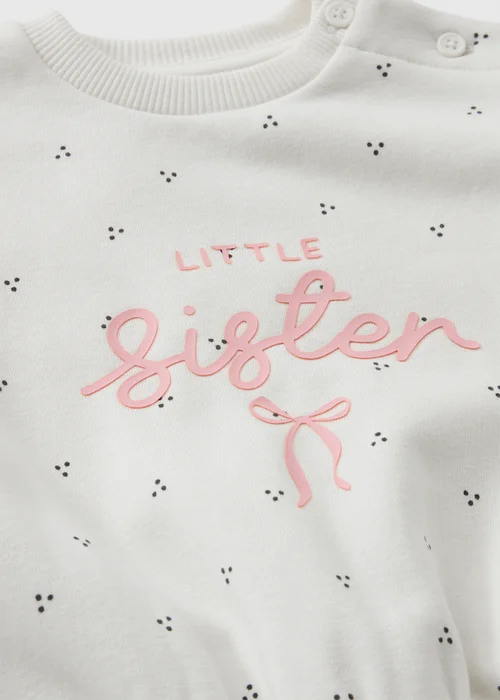 Baby Cream Little Sister Sweatshirt (0 - 23mths) - Up to 1 Month Image 2