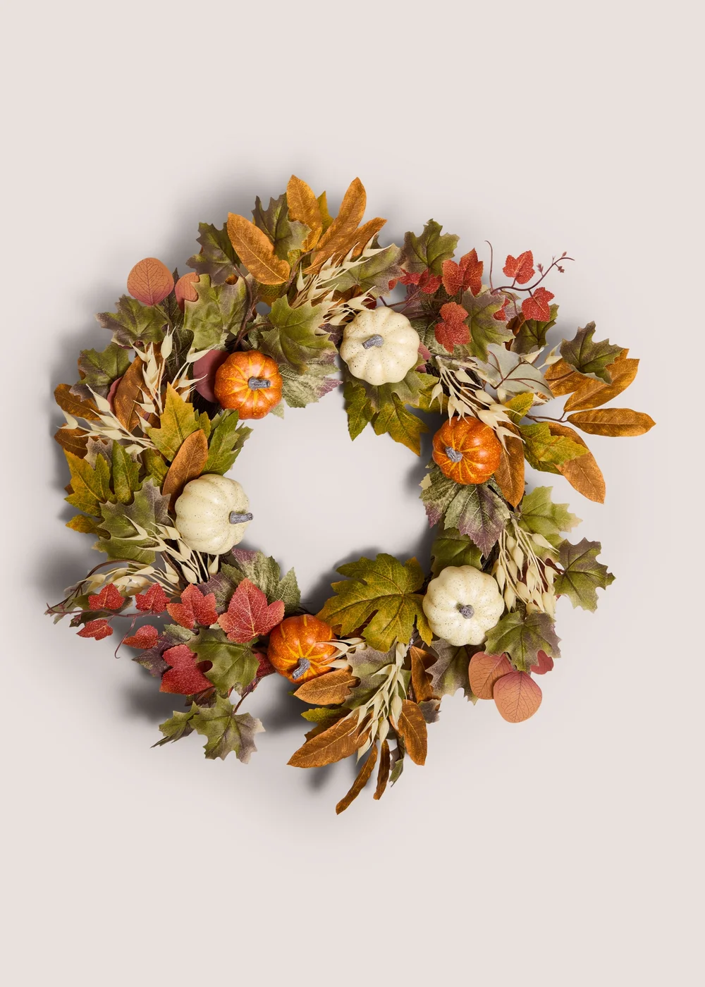 Orange Autumn Pumpkin Wreath Image 1