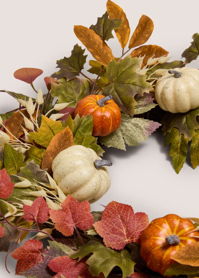 Orange Autumn Pumpkin Wreath