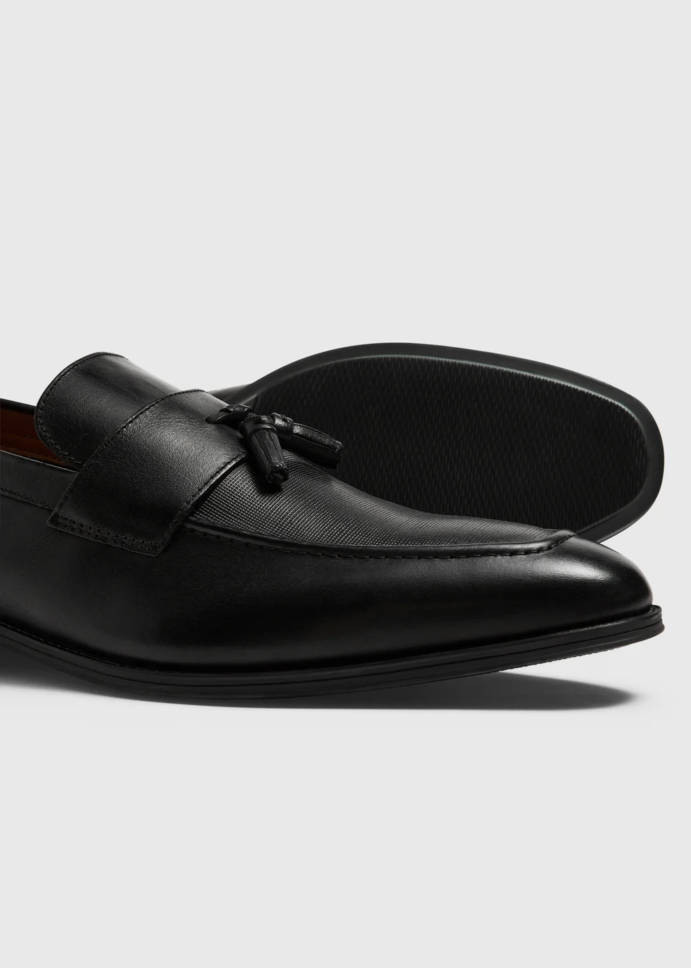 Black Tassel Leather Loafers - 6 Image 2