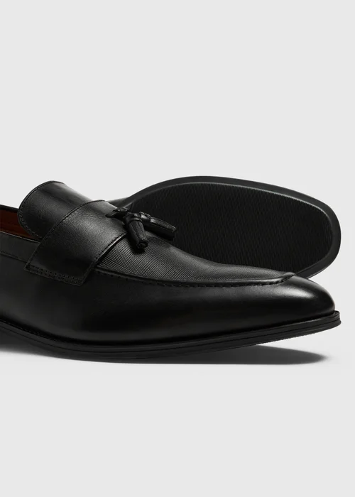 Black Tassel Leather Loafers - 6 Image 2
