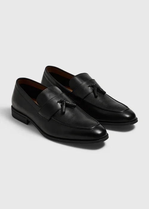 Black Tassel Leather Loafers - 6 Image 1