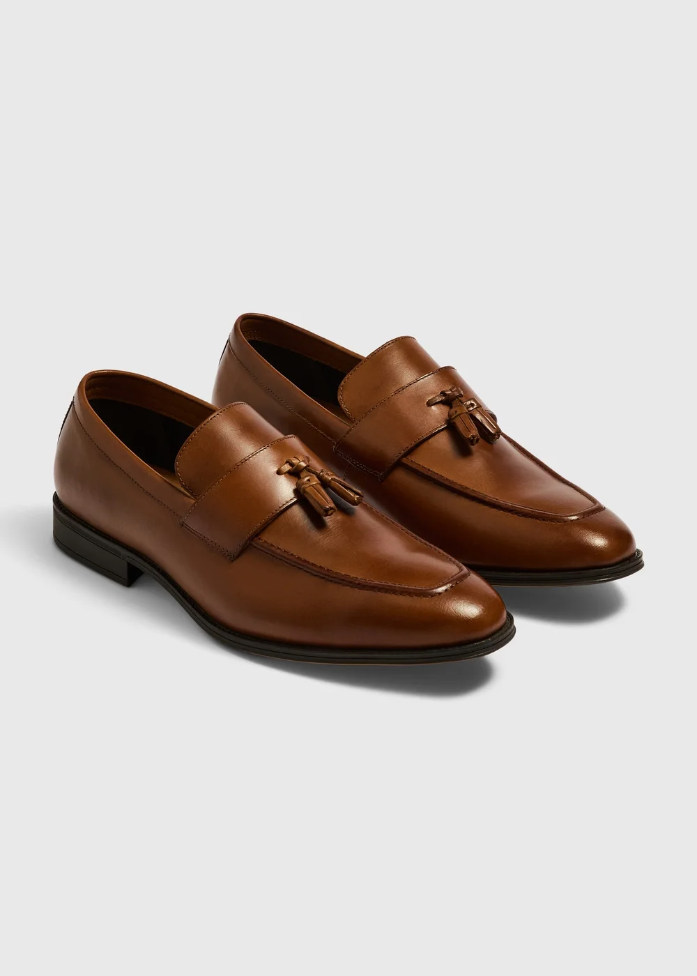 Brown Tassel Leather Loafers - 6 Image 1