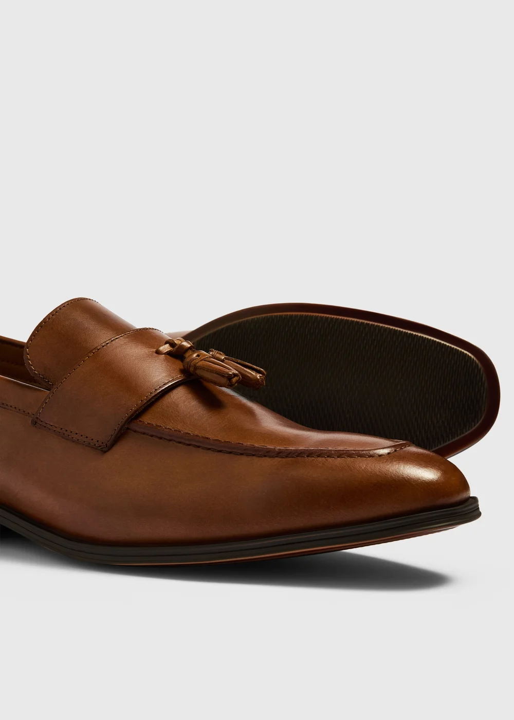 Brown Tassel Leather Loafers - 6 Image 2