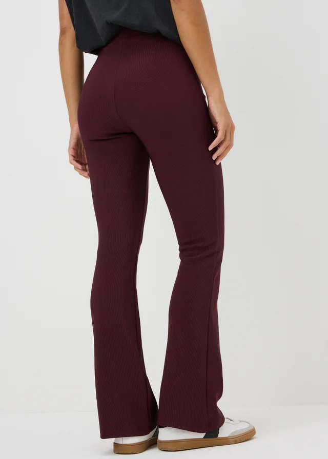 Burgundy Flared Leggings