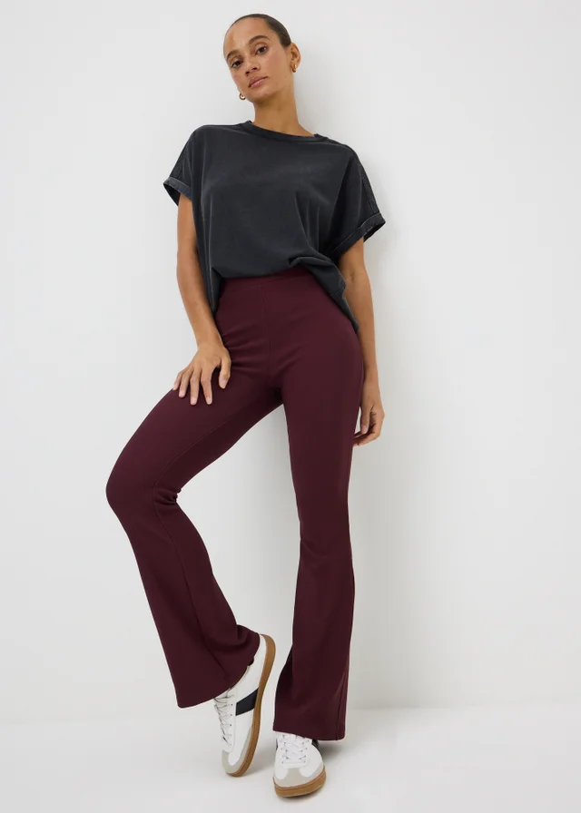 Burgundy Flared Leggings