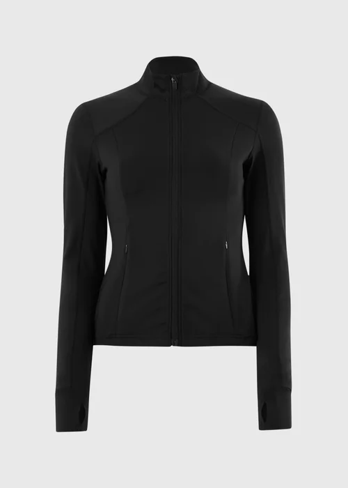 Souluxe Black Funnel Neck Zip Through Sports Jacket - 6 Image 2