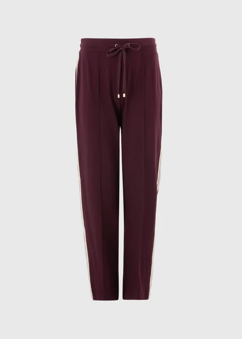 Burgundy Side Stripe Ponte Tapered Trousers - 8 Image 4
