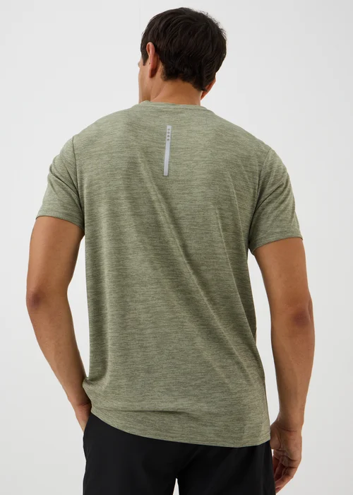 Souluxe Khaki Two Tone Textured Sports T-Shirt - XS Image 2
