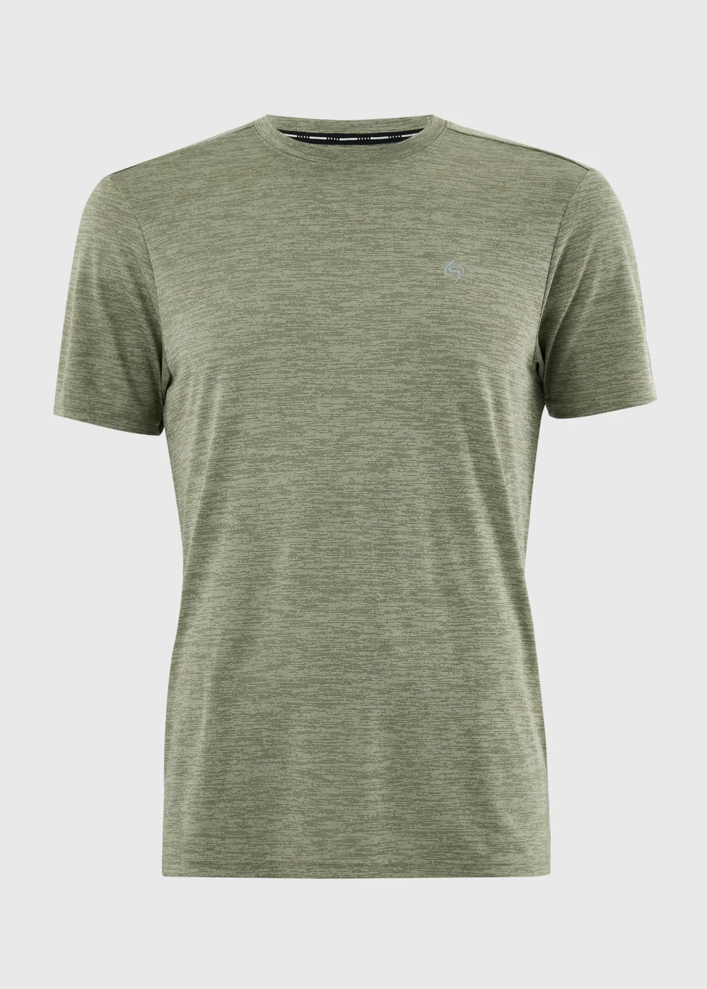 Souluxe Khaki Two Tone Textured Sports T-Shirt - XS Image 4