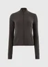 Souluxe Chocolate Brown Funnel Neck Zip Through Sports Jacket - 12 Image 1