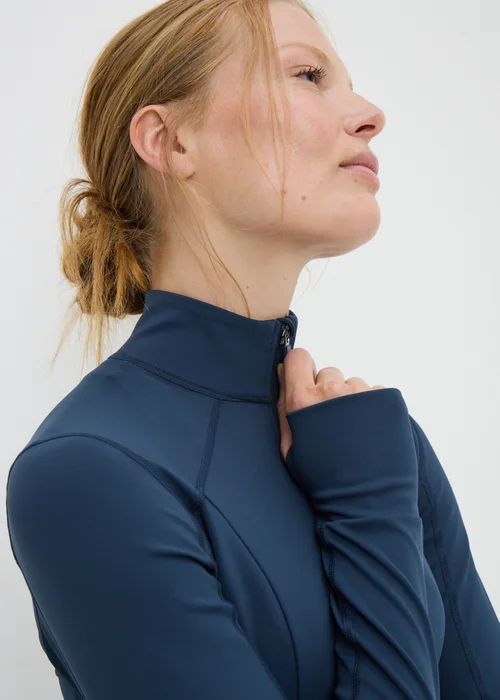 Souluxe Navy Funnel Neck Zip Through Sports Jacket - 6 Image 2