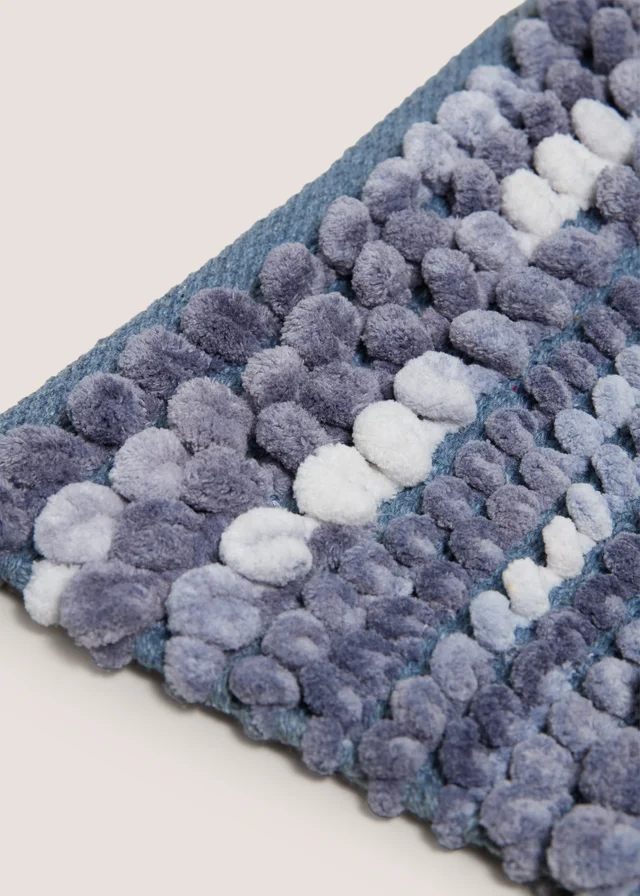Blue Chenille Marl Bath Mat