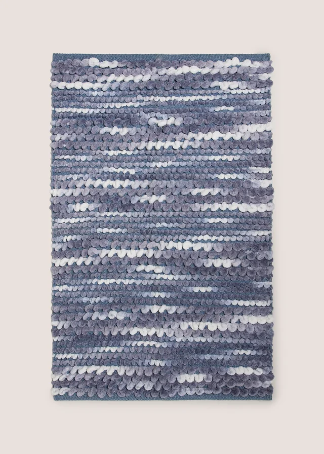 Blue Chenille Marl Bath Mat