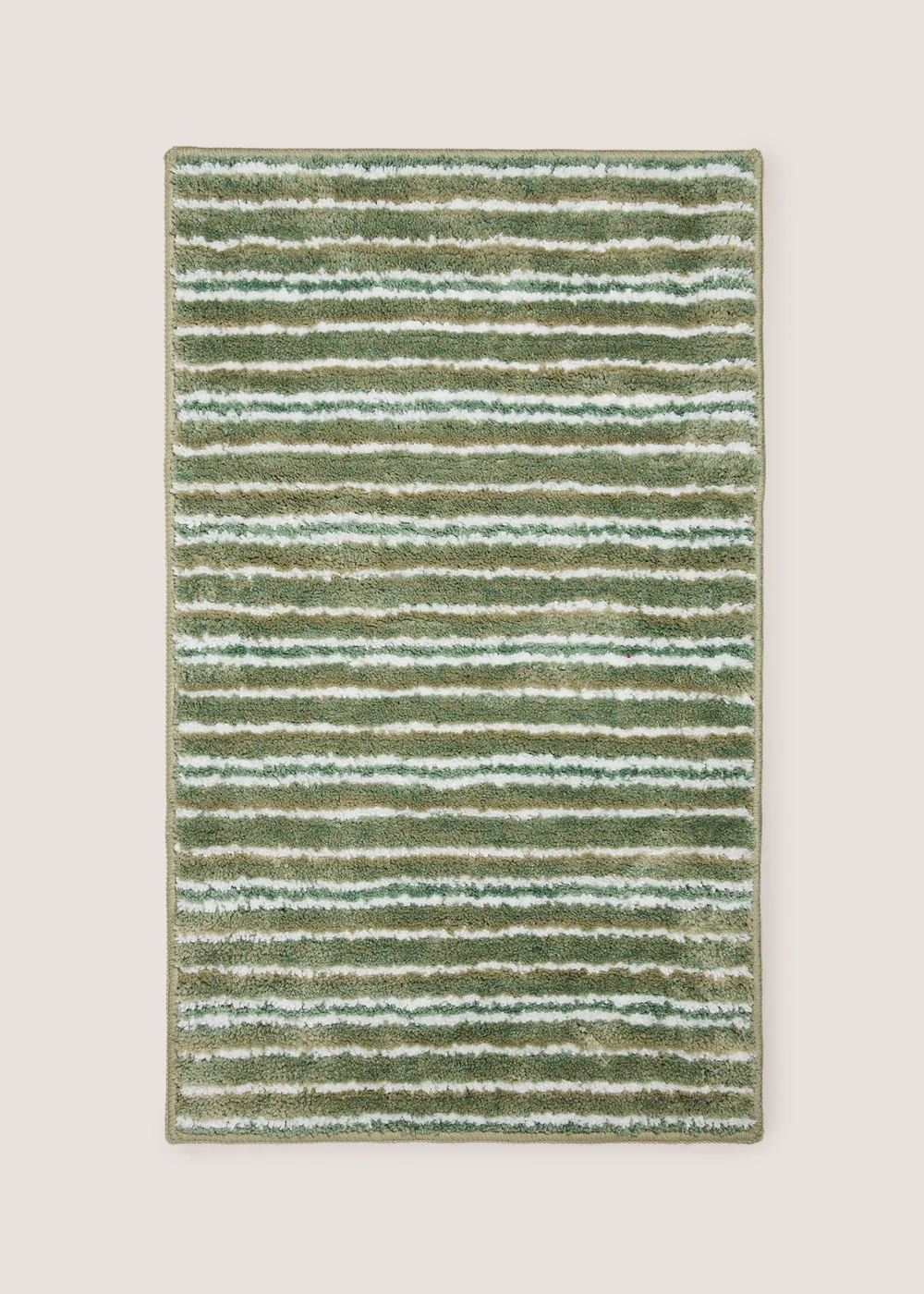 Sage Green Tufted Stripe Bath Mat Image 1