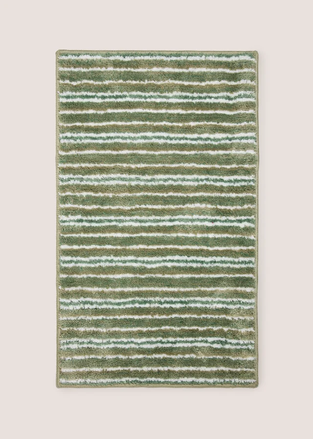 Sage Green Tufted Stripe Bath Mat