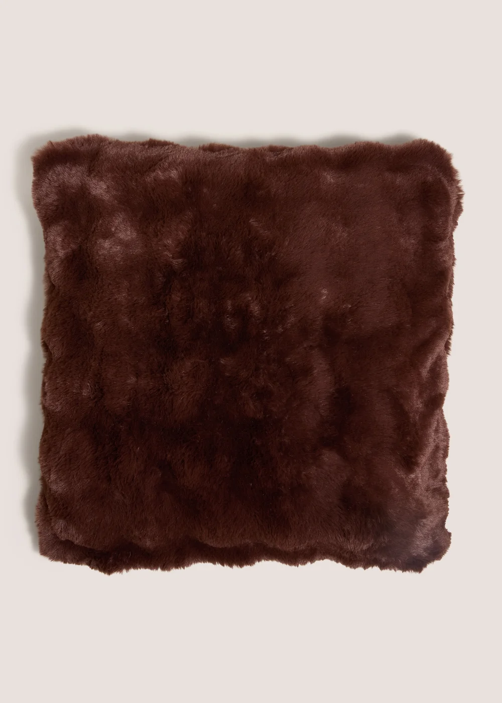 Brown Faux Fur Bubble Cushion Image 1