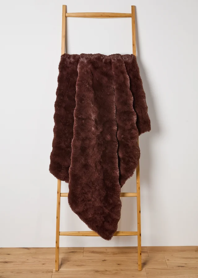 Brown Bubble Faux Fur Throw
