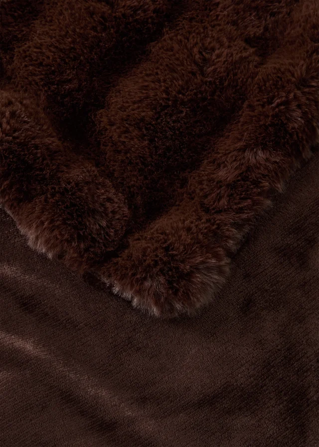 Brown Bubble Faux Fur Throw