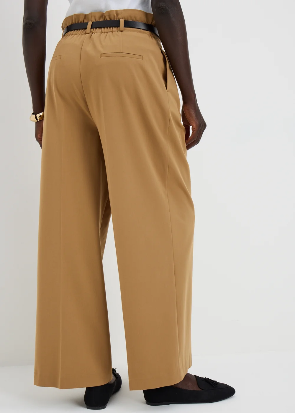 Camel Paperbag Wide Leg Trousers - 8/L29 Image 2