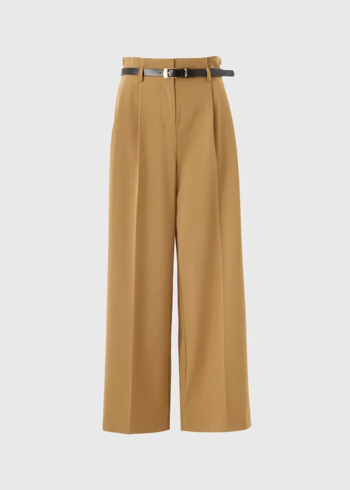 Camel Paperbag Wide Leg Trousers - 8/L29 Image 4