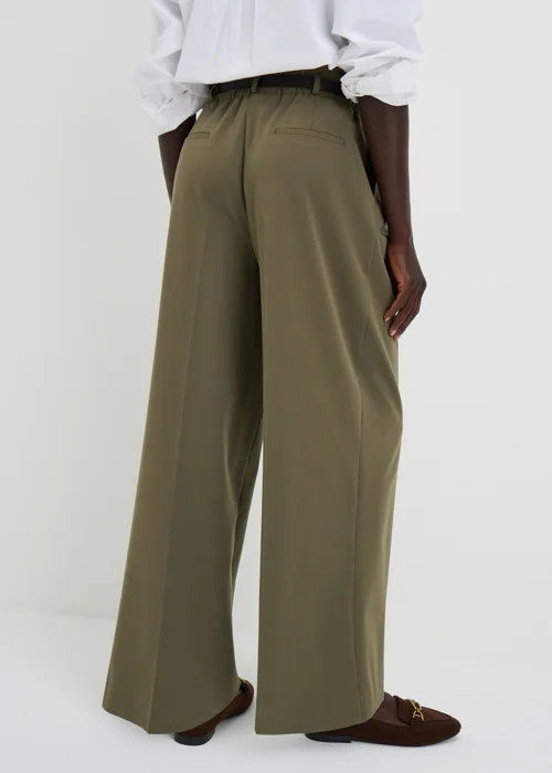 Khaki Paperbag Wide Leg Trousers - 8/L29 Image 2