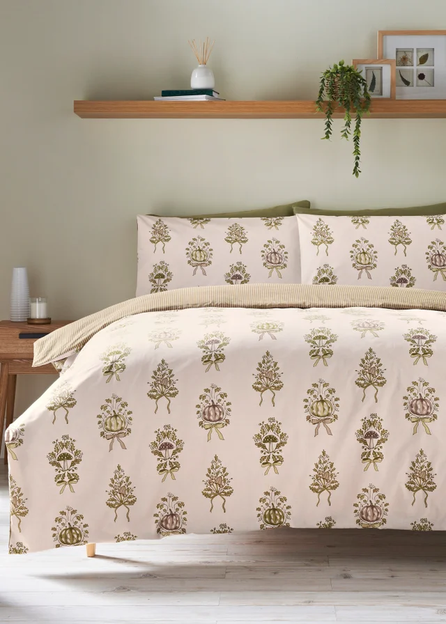 Green Pumpkin Printed Duvet Set