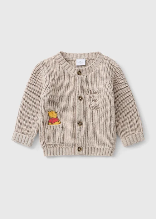Disney Winnie The Pooh Baby Beige Cardigan (0-18mths) - Up to 1 Month Image 1