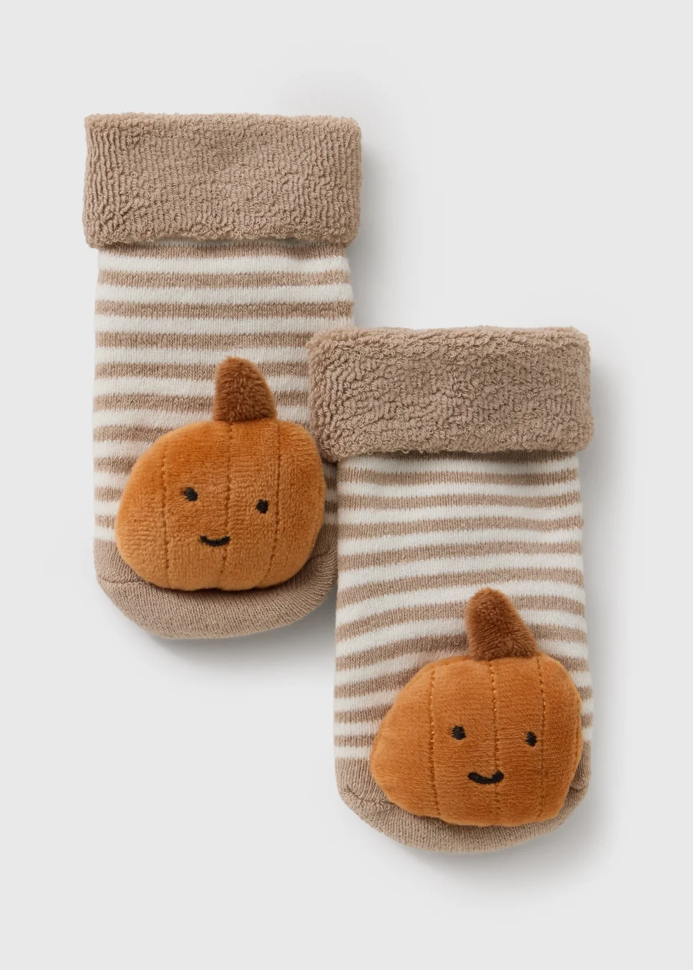 Baby Orange Pumpkin Rattle Socks (0-6mths) - Up to 1 Month Image 1