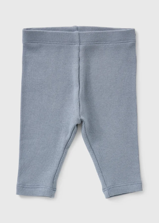 Baby Blue Ribbed Leggings (Newborn - 23mths)