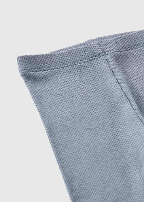Baby Blue Ribbed Leggings (Newborn - 23mths) - Up to 1 Month Image 2