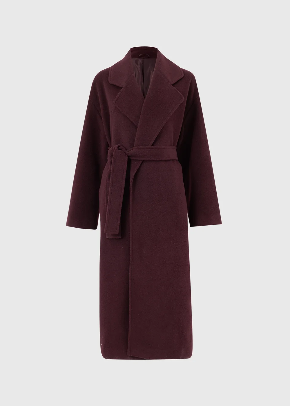 Burgundy Longline Wrap Coat - S Image 5