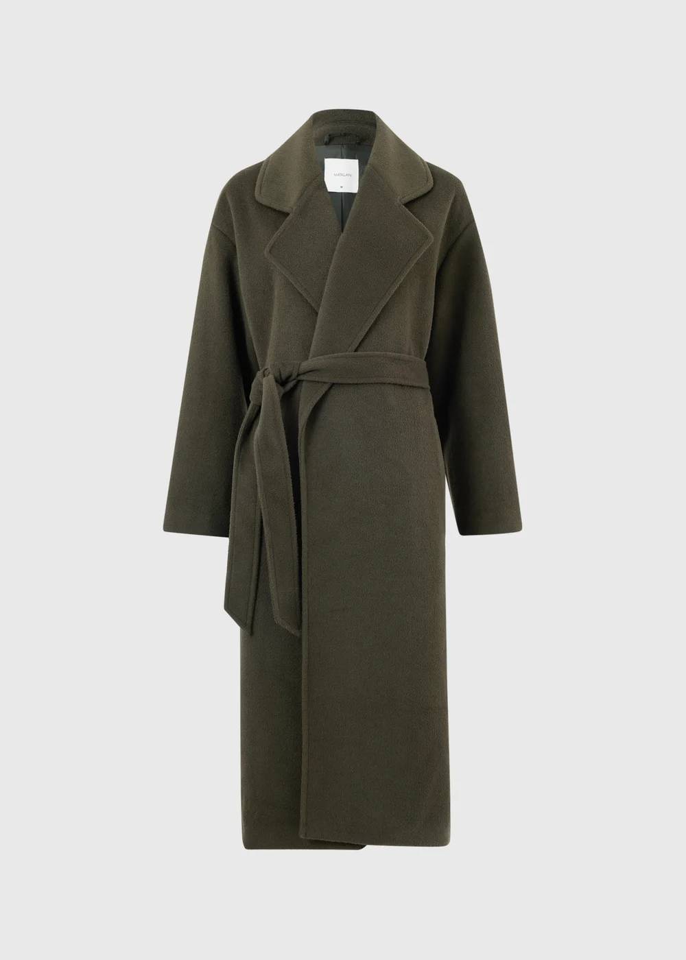 Olive Belted Longline Coat - S Image 5