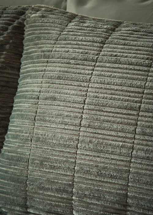 Green Ribbed Velvet Duvet Set - Double Image 2
