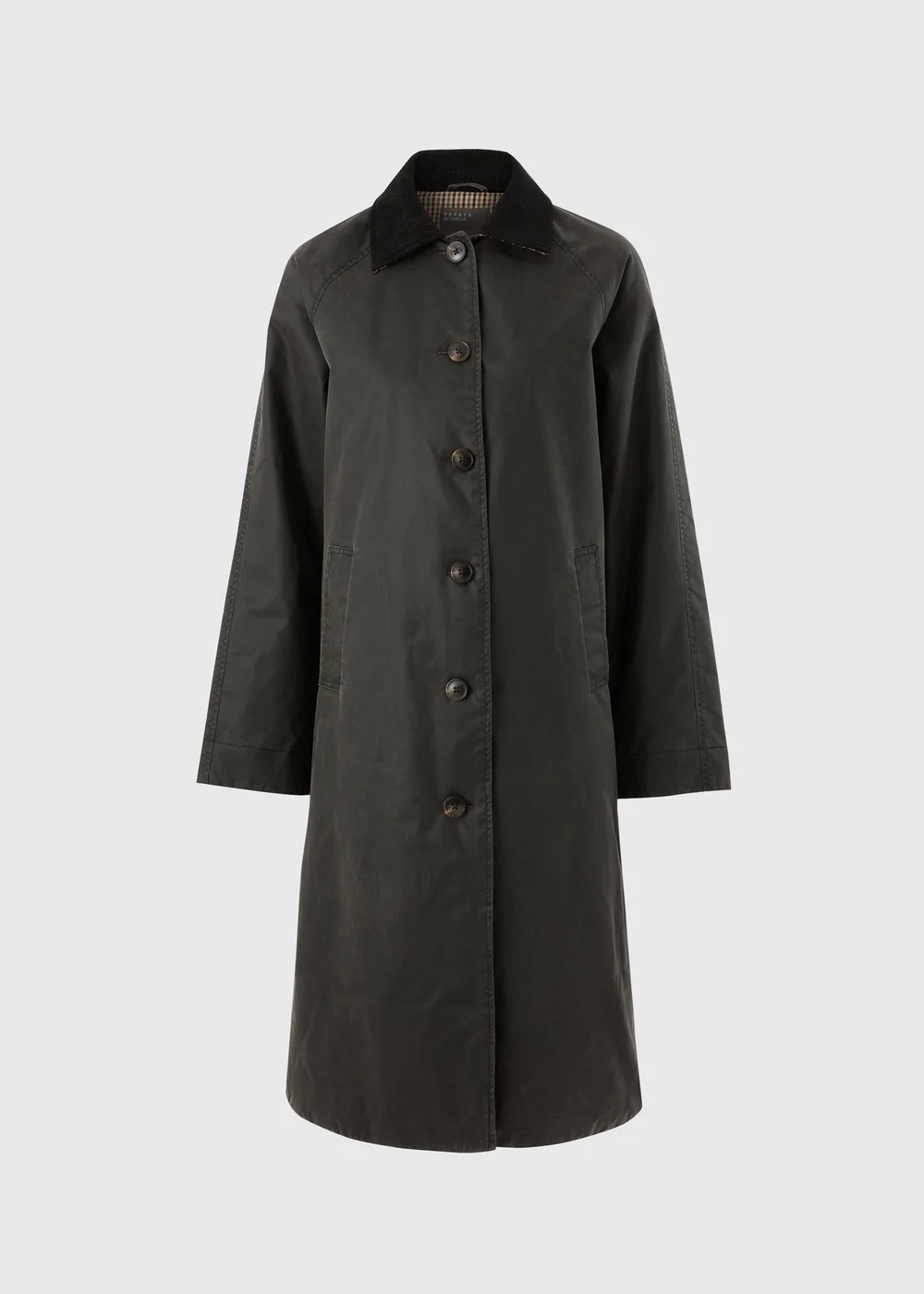 Khaki Longline Wax Barn Jacket - S Image 2