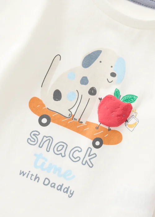 Baby Cream Daddy Slogan T-Shirt (0-23mths) - Up to 1 Month Image 2