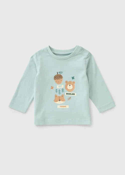 Baby Blue Long Sleeve Acorn T-Shirt (Newborn-23 Mnths) - Up to 1 Month Image 1