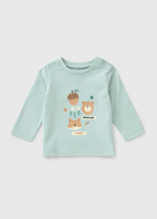 Baby Blue Long Sleeve Acorn T-Shirt (Newborn-23 Mnths)