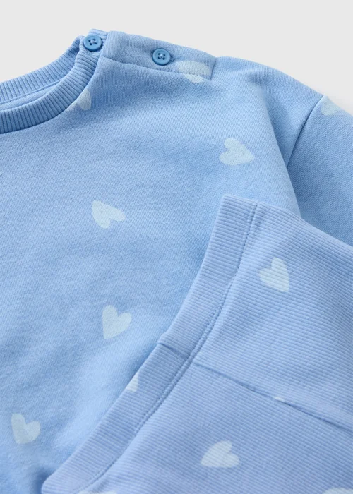 Baby Blue Heart Top & Bottoms Set (0-23mths) - Up to 1 Month Image 2